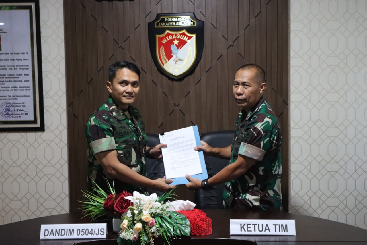 Dandim 0504/Jakarta Selatan Terima Kunjungan Tim Wasrik Itdam Jaya