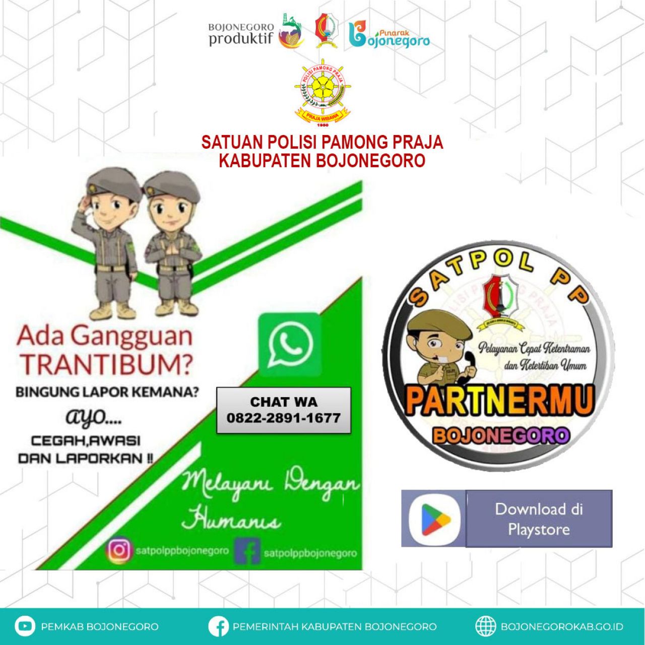 Tingkatkan Trantibum, Satpol PP Bojonegoro Buka Layanan Pengaduan Online