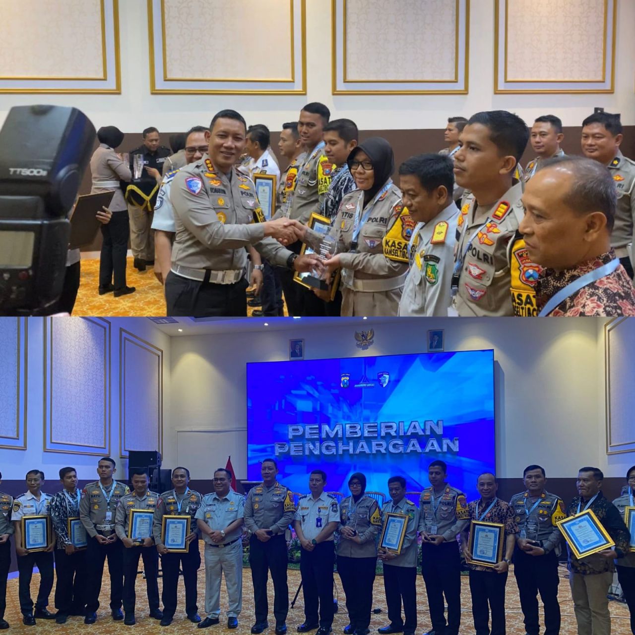 Kasatlantas dan Kadishub Sumenep Terima Penghargaan Juara Kategori Perencanaan Terbaik Kawasan Tertib Lalu Lintas 2024