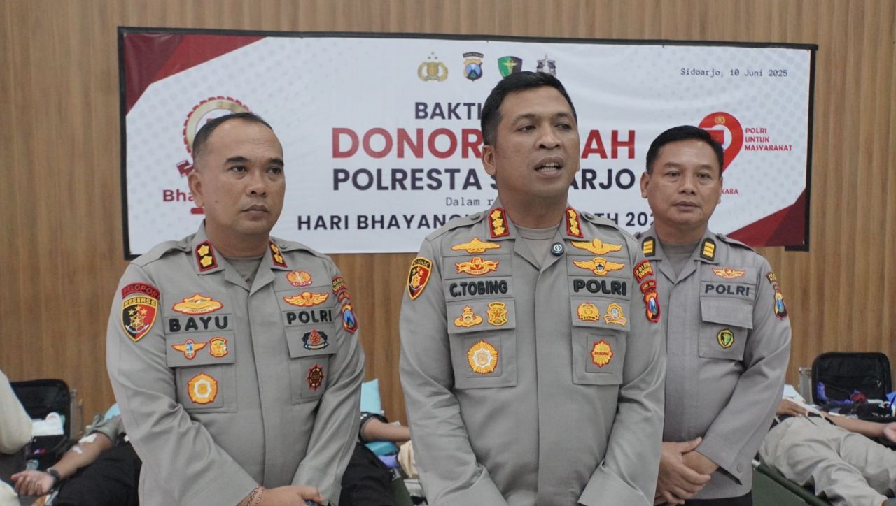 Polresta Sidoarjo Gelar Bakti Sosial Donor Darah, Pererat Sinergi dan Kepedulian Sosial