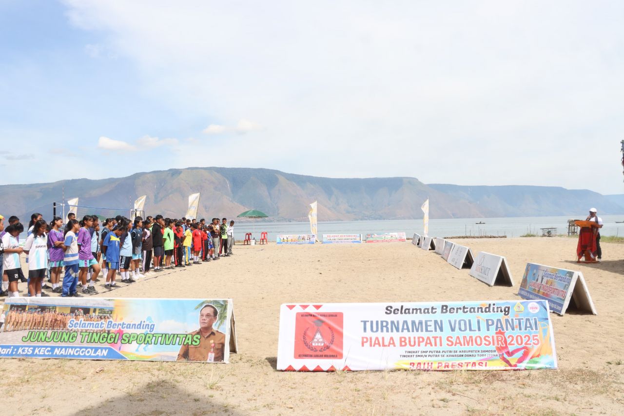 Turnamen Voli Pantai Antar Pelajar Memperebutkan Piala Bupati Samosir 2025 Resmi Bergulir.