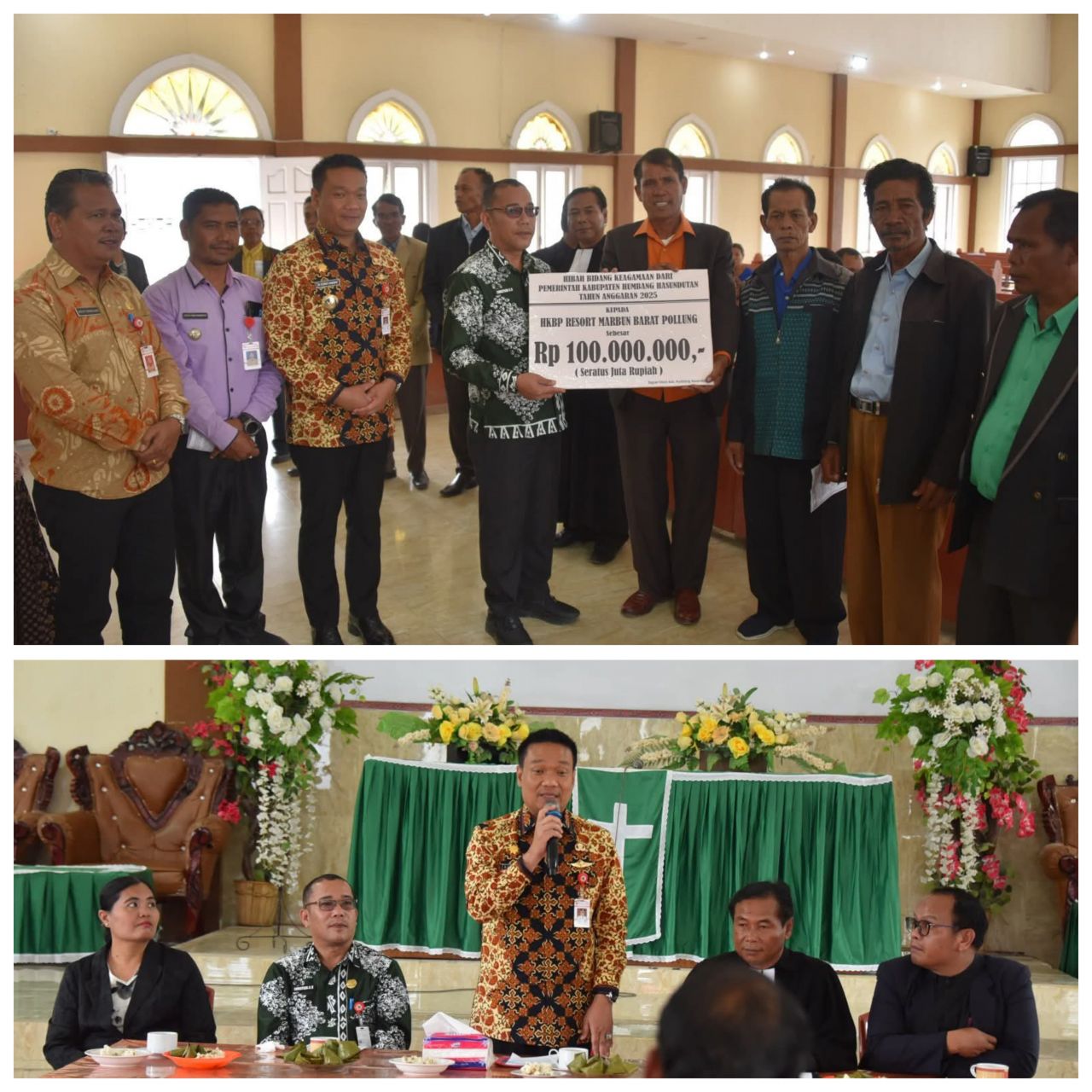 Bupati Humbahas Letakkan Batu Pertama Pembangunan Rumah Dinas Pendeta HKBP Resort Marbun Barat