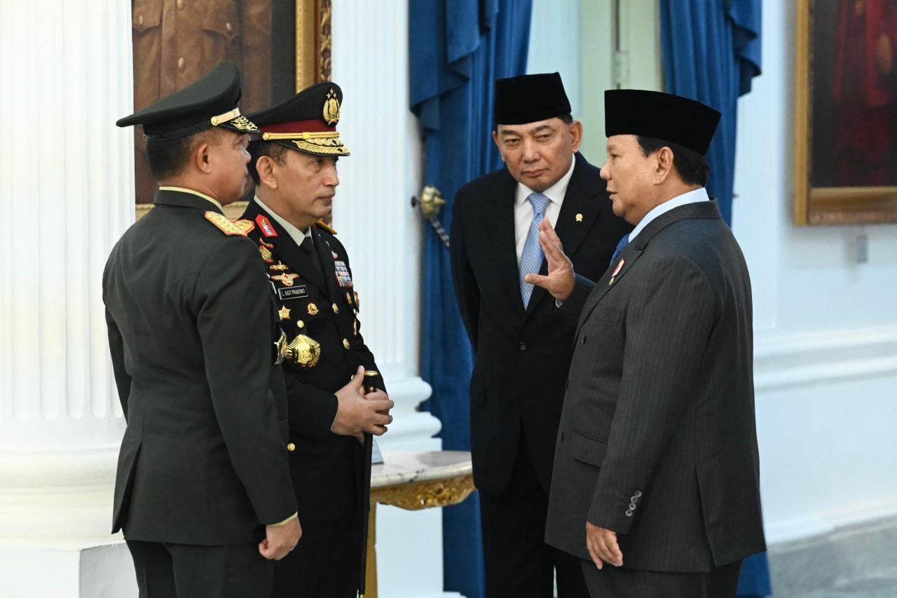 Panglima TNI Hadiri Penganugerahan Pangkat Istimewa dan Pelantikan Menteri Kabinet Merah Putih di Istana Negara