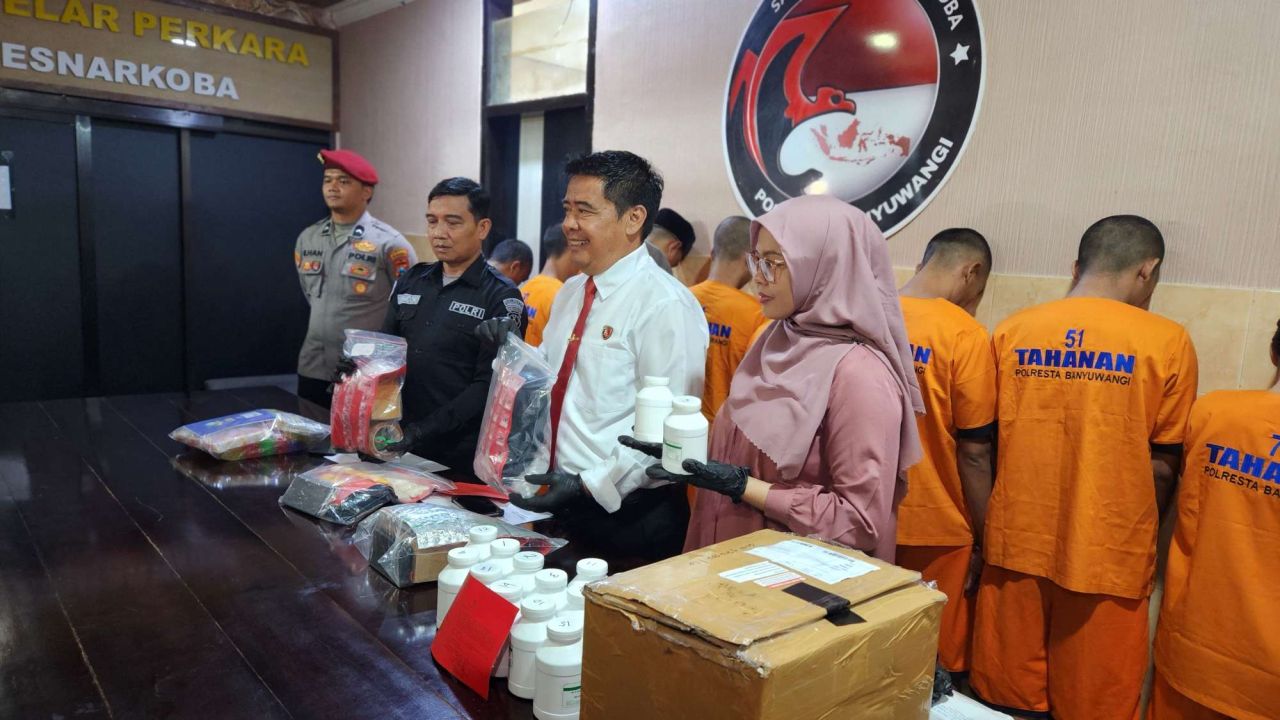 Sumpah Pemuda, Polresta Banyuwangi Ungkap 22 Kasus Narkoba 25 Tersangka Ditangkap dalam Sebulan