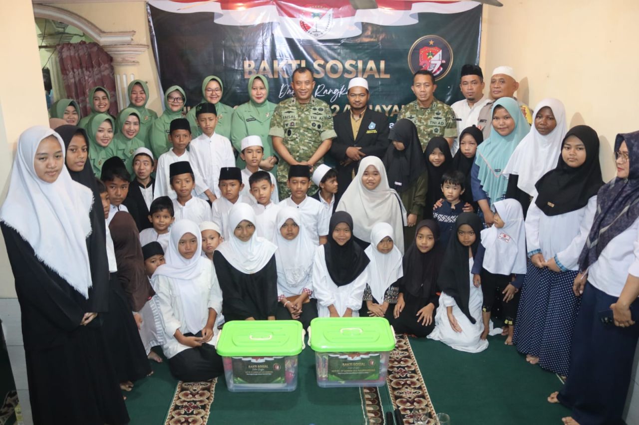 Danrem 052/Wkr Tebar Kasih, Gelar Bakti Sosial di Dua Yayasan Yatim Tangerang Raya