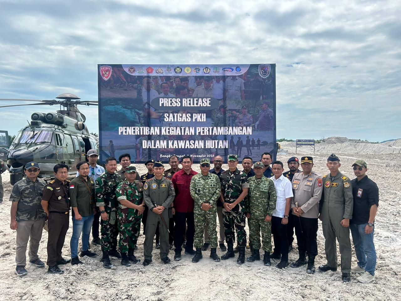 Satgas Halilintar PKH Amankan 12 Alat Berat dan Hentikan Tambang Ilegal di Hutan Bangka Tengah