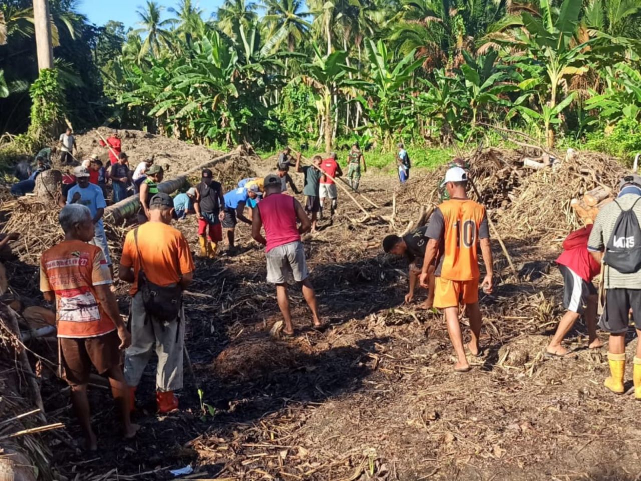 Satgas TMMD 126 Kodim 1505/Tidore dan Warga Tanam Jagung Tingkatkan Ketahanan Pangan