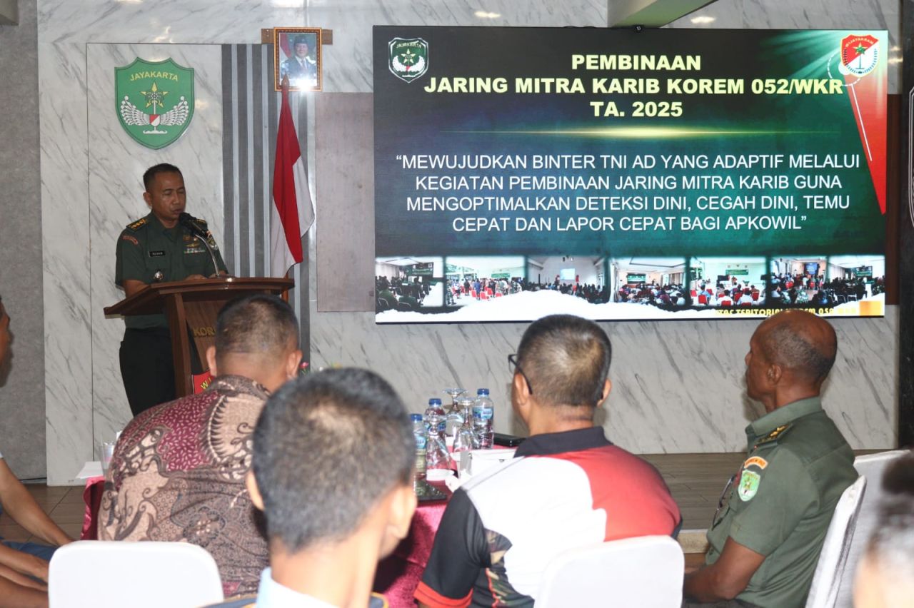 Korem 052/Wijayakrama Perkuat Sinergi Lewat Pembinaan Jaring Mitra Karib