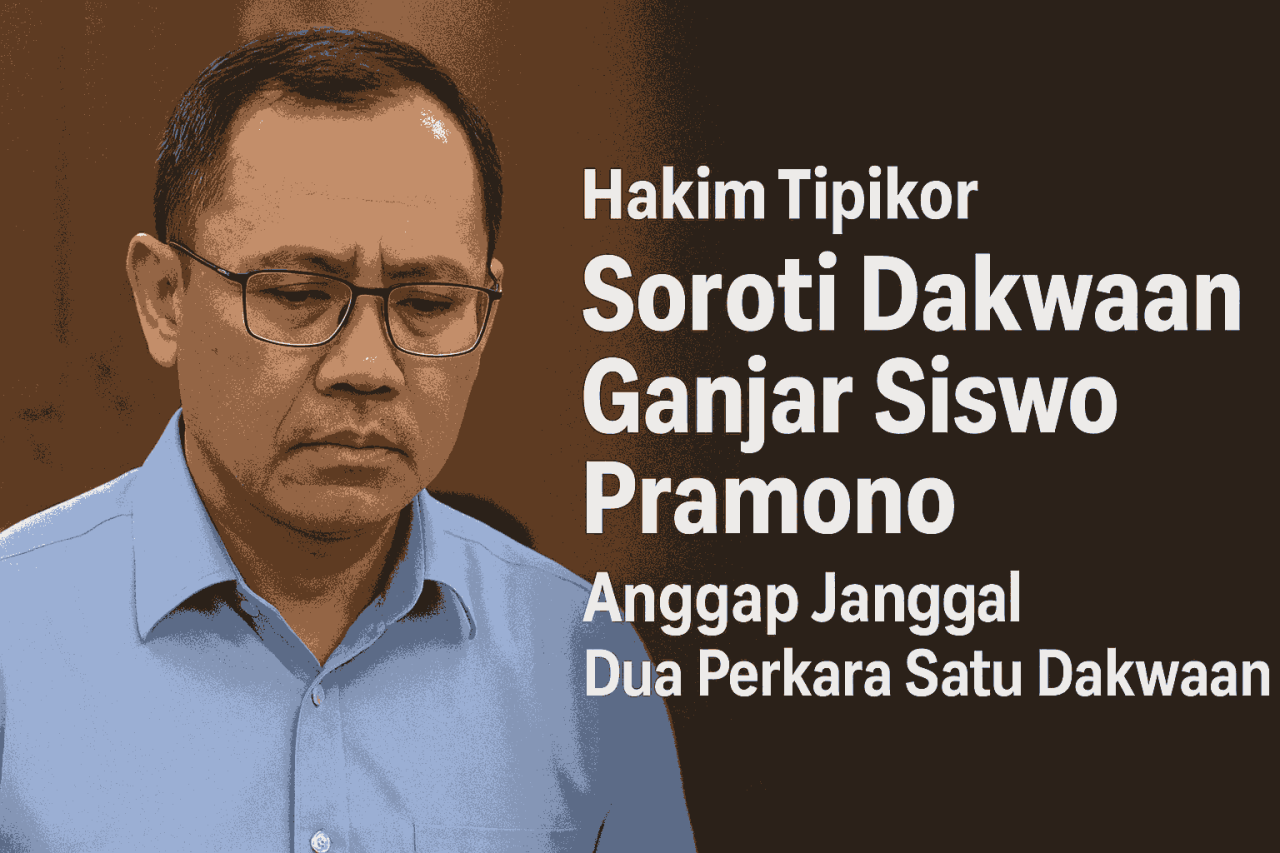 Sidang Ganjar Siswo Pramono, Hakim Tipikor Surabaya Soroti Dua Perkara Satu Dakwaan