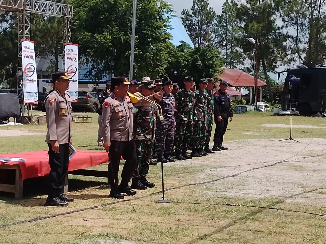 Kapolda Sumut Pimpin Apel Kesiapan Pada Pengamanan F1 Powerboat Operasi Hopal Toba 2023
