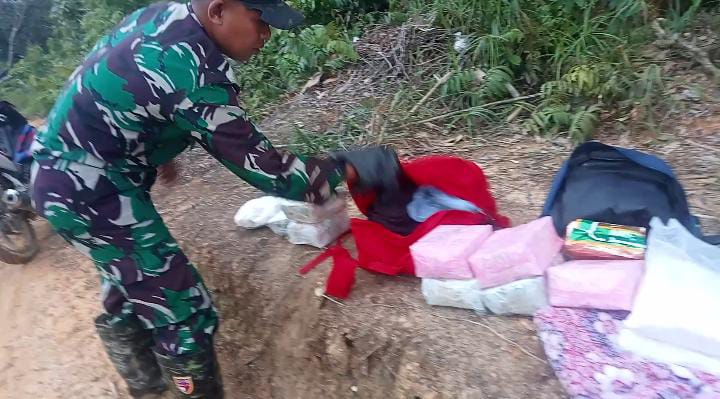 Yonif 645/Gardatama Yudha Kembali Gagalkan 12,9 Kg Sabu