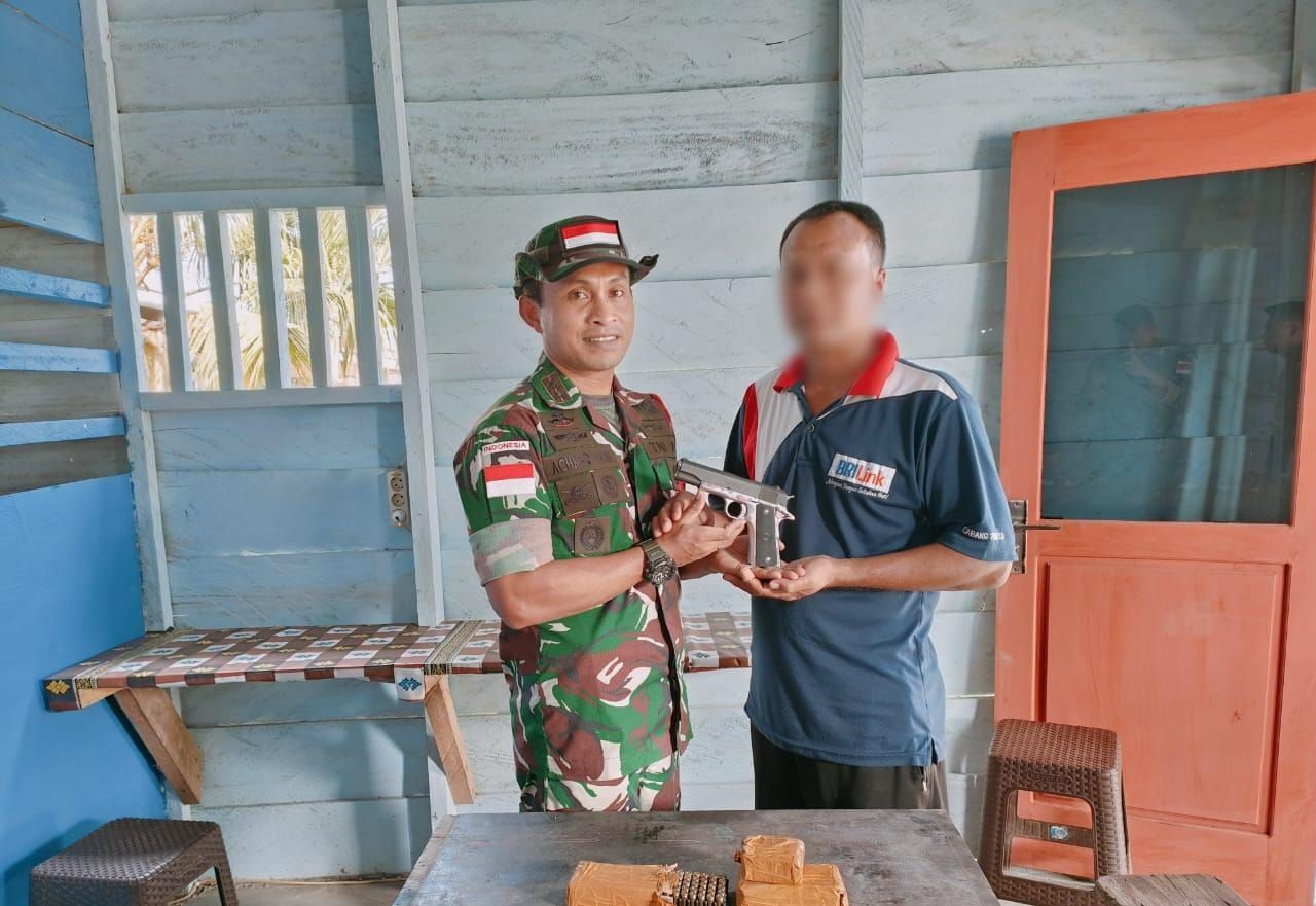 Satgas Yonarhanud 3/YBY Kembali Terima Penyerahan Senpi Ilegal