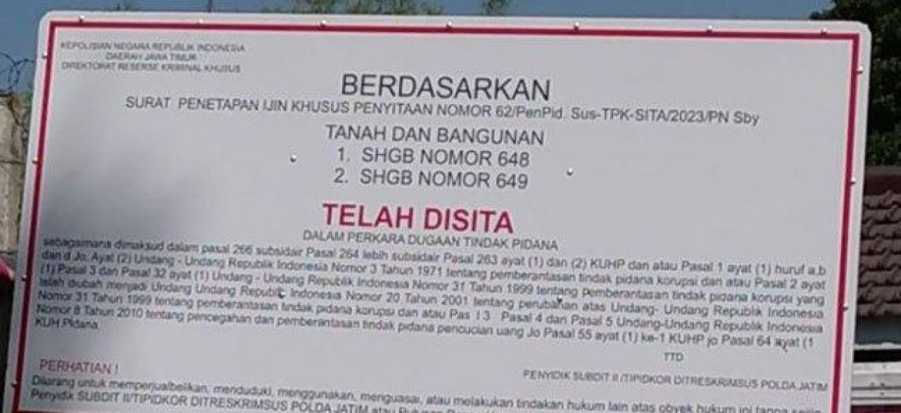 Polda Jatim Sita Cagar Budaya Gedung Graha Wismilak