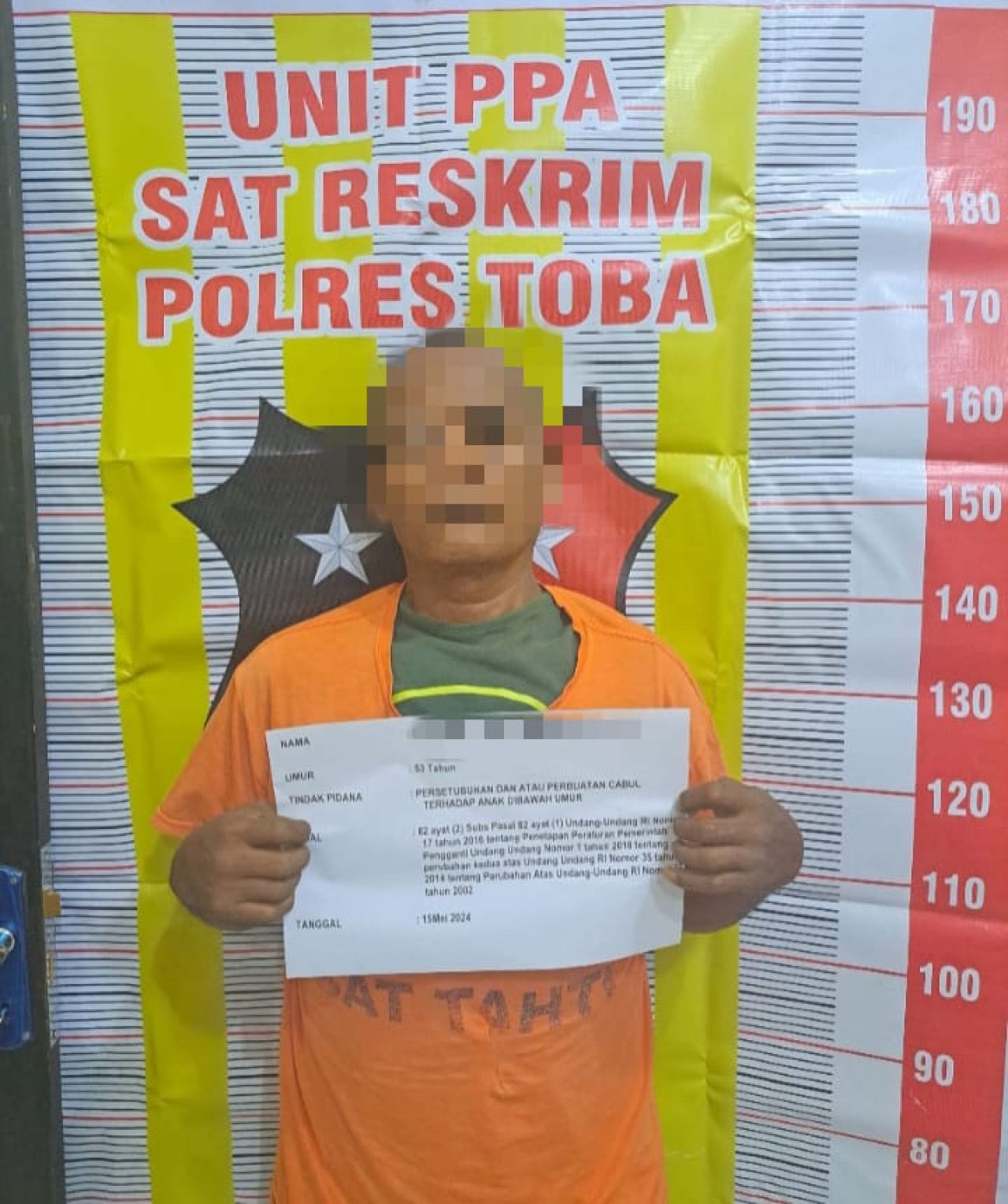 Polres Toba Amankan Tersangka Pencabulan Anak Dibawah Umur
