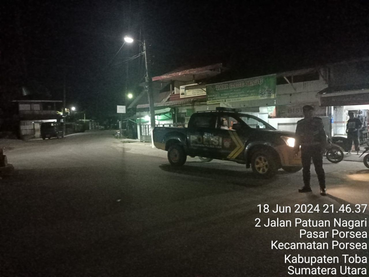 Sat Samapta Polres Toba Laksanakan Patroli di Malam Hari
