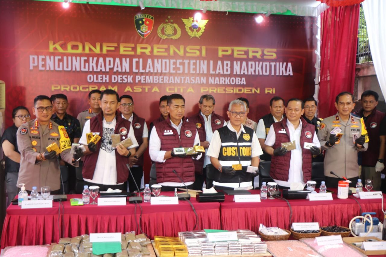 Polri Bongkar Jaringan Clandestine Laboratorium Narkoba Senilai Rp 1,5 Triliun di Bali