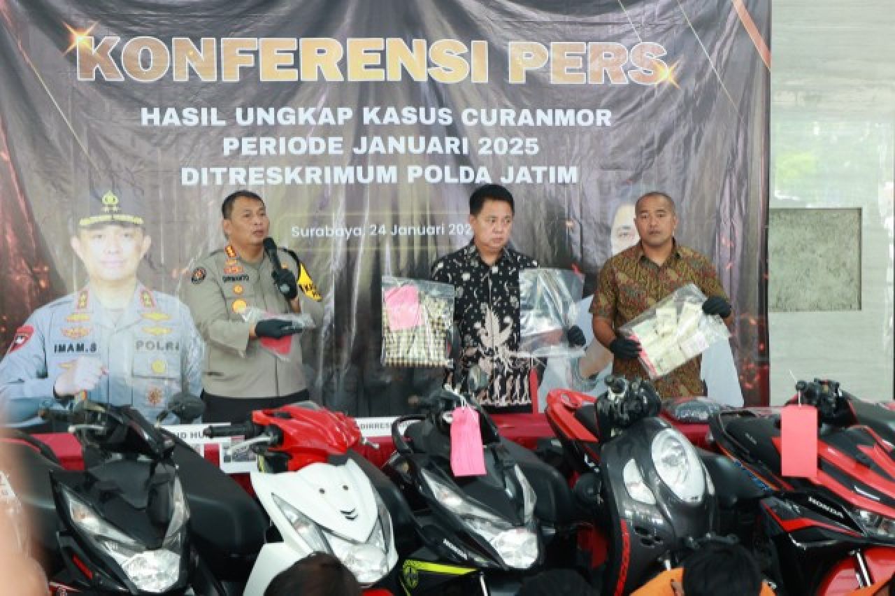 Bulan Januari 2025, Polda Jatim Berhasil Ungkap Kejahatan Curanmor dan Amankan Sebanyak 142 Tersangka