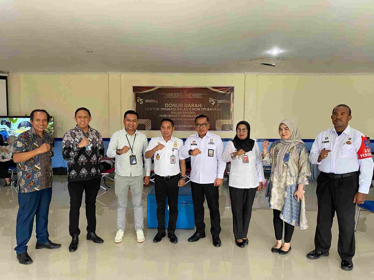 Sinergi Antar Instansi, Imigrasi Baubau Gelar Donor Darah dalam Semarak HBI ke-75