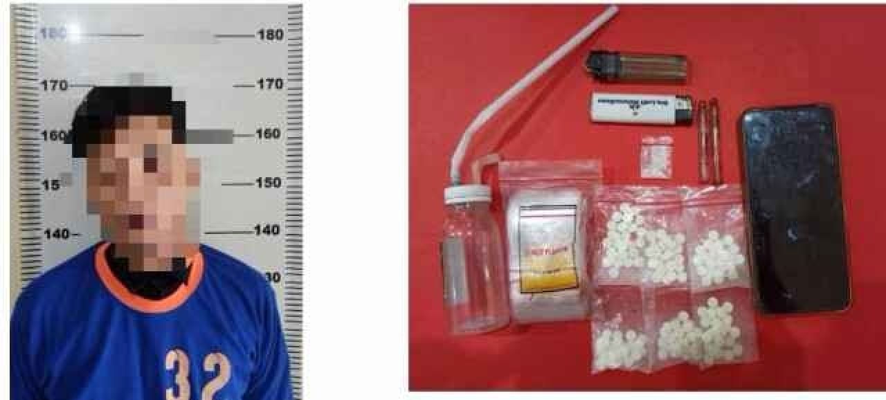 Seorang Pria asal Wates Edarkan Sabu dan Dobel L, Diamankan Polres Kediri
