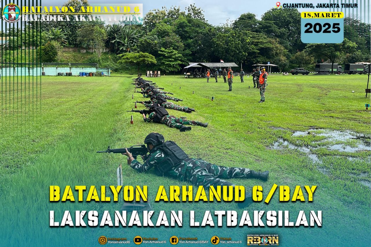 Batalyon Arhanud 6/BAY Gelar Latbaksilan di Lapangan Tembak Yonif Mekanis 201/Jaya Yudha