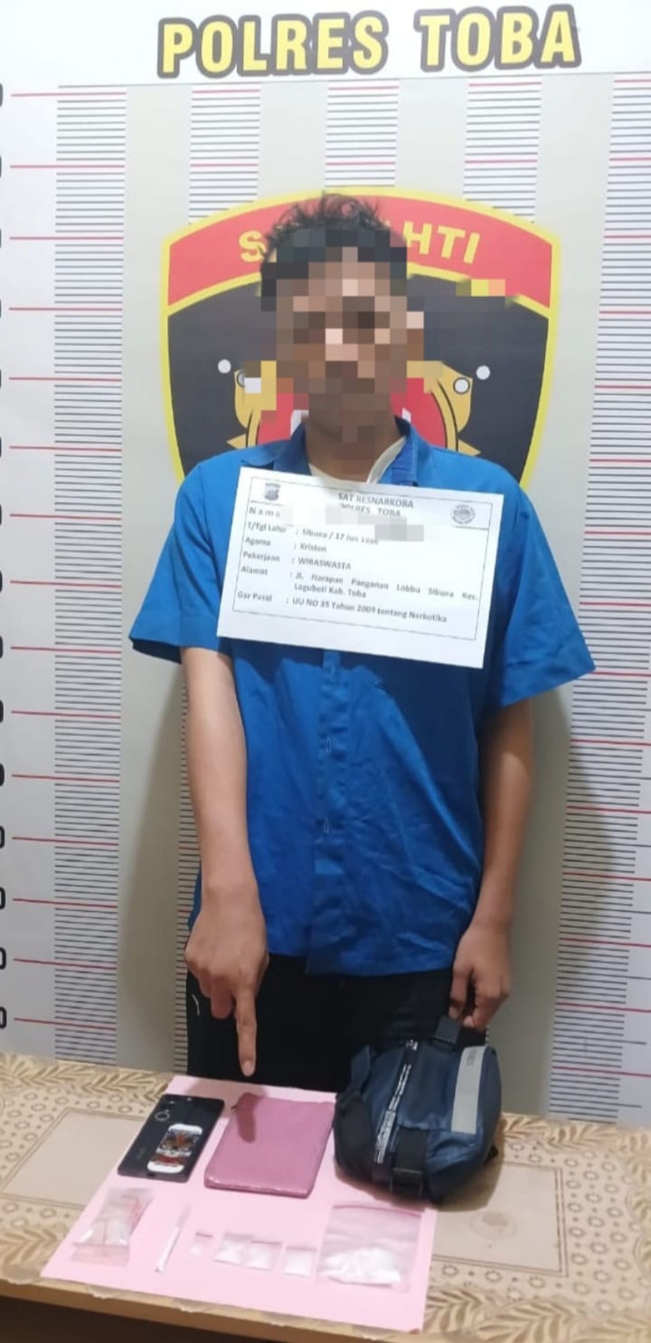 Polres Toba Berhasil Menangkap Pengedar Narkoba di Kecamatan Balige