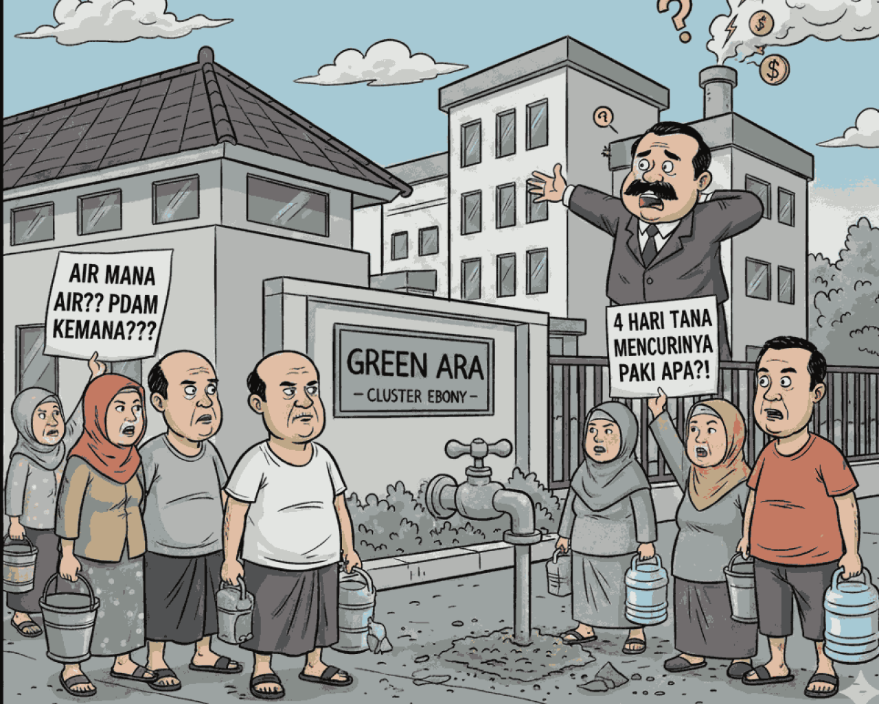 Air PDAM Mati Total di Green Ara Bekasi, Warga Layangkan Protes Keras